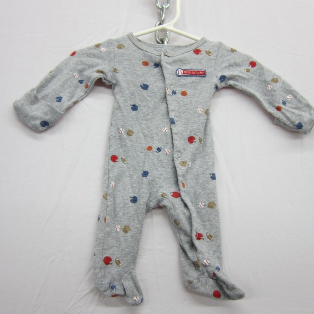 Boys Newborn Daddys Little MVP Bodysuit Baseball Long Sleeve